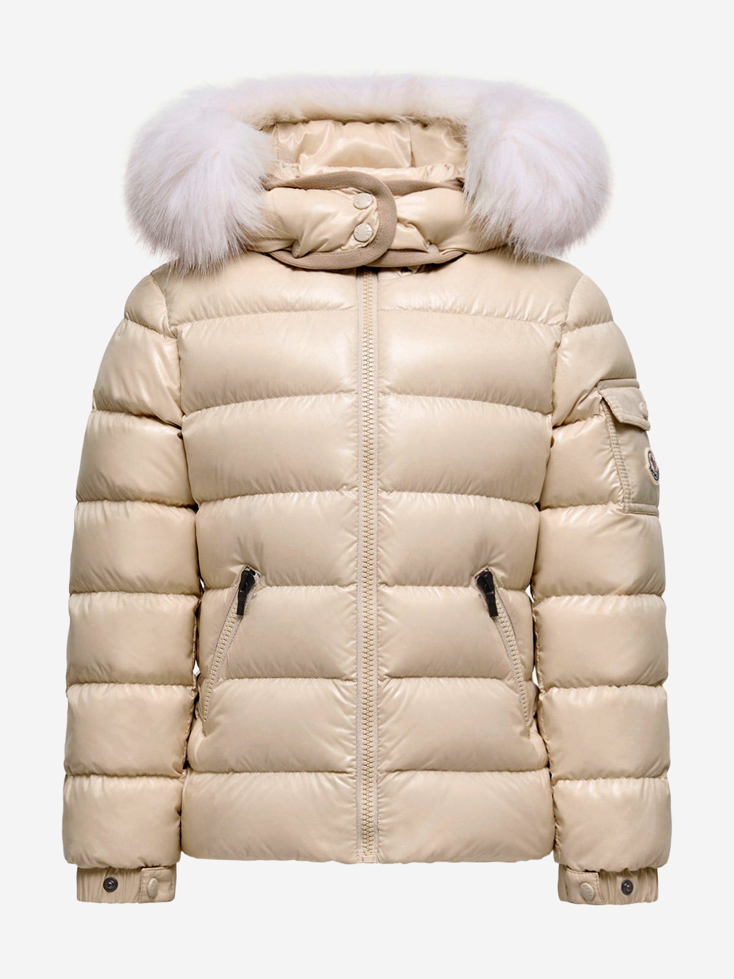 Moncler Enfant Girls Badyf Down Padded Jacket in Beige