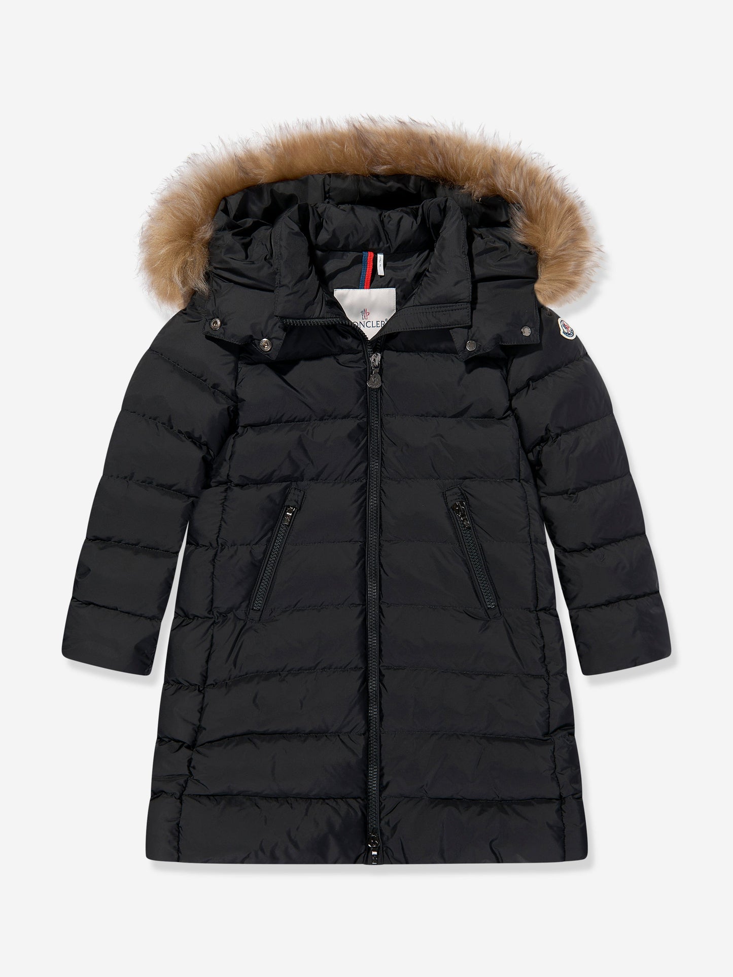 Moncler Enfant Girls Abelle Down Padded Long Coat in Black