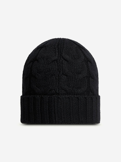Moncler Enfant Boys Wool Knit Beanie Hat in Black
