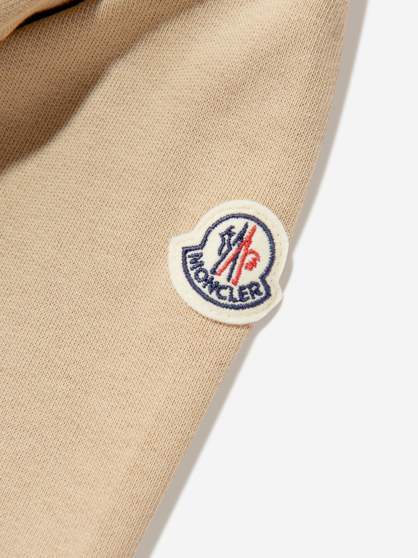 Moncler Enfant Boys Logo Hoodie in Beige