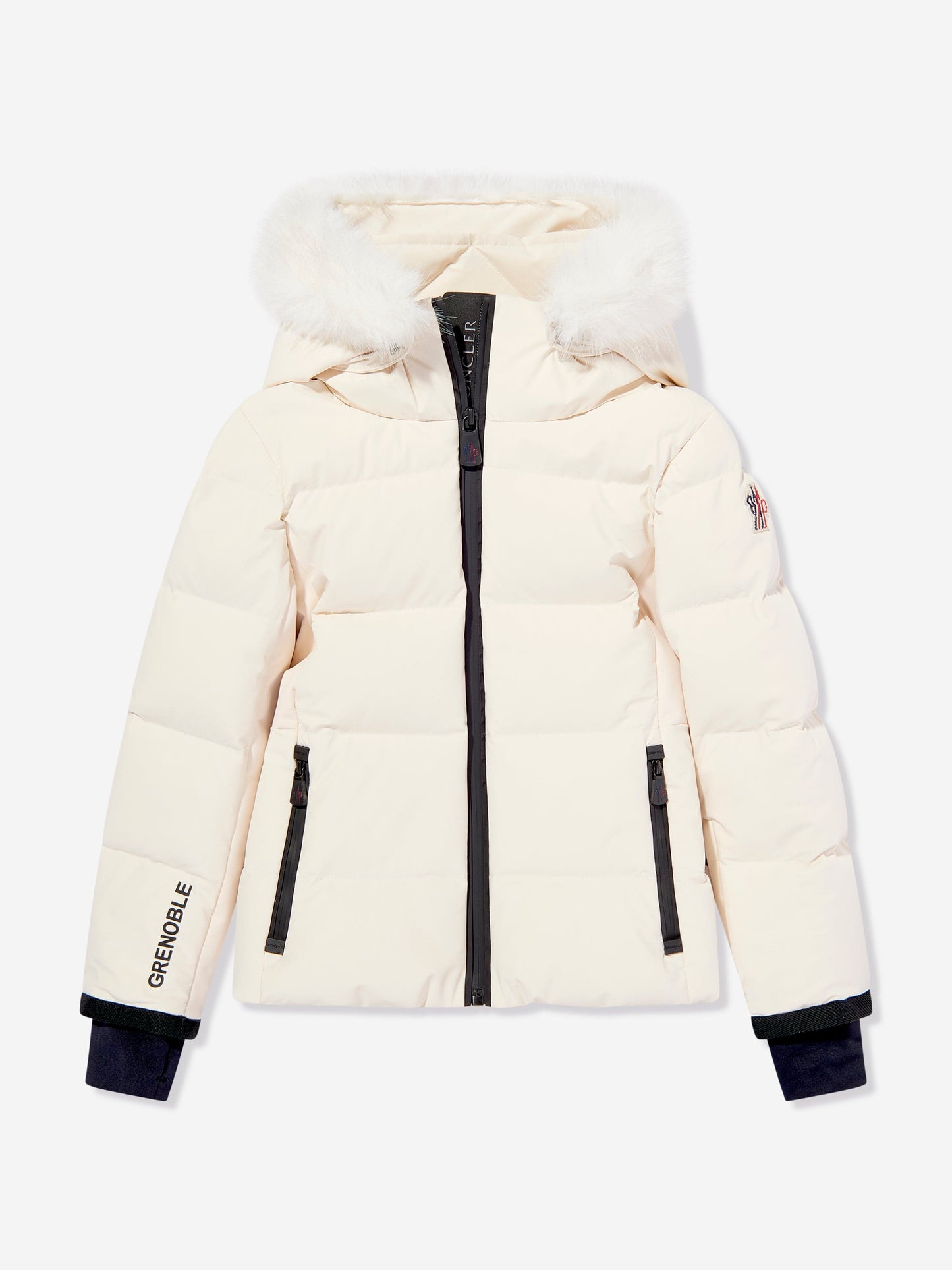 Moncler Enfant Girls Grenoble New Guyane Down Jacket in Ivory