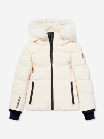 Moncler Enfant Girls Grenoble New Guyane Down Jacket in Ivory