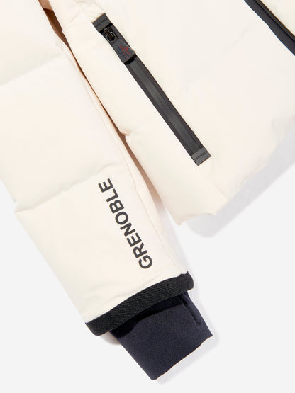 Moncler Enfant Girls Grenoble New Guyane Down Jacket in Ivory