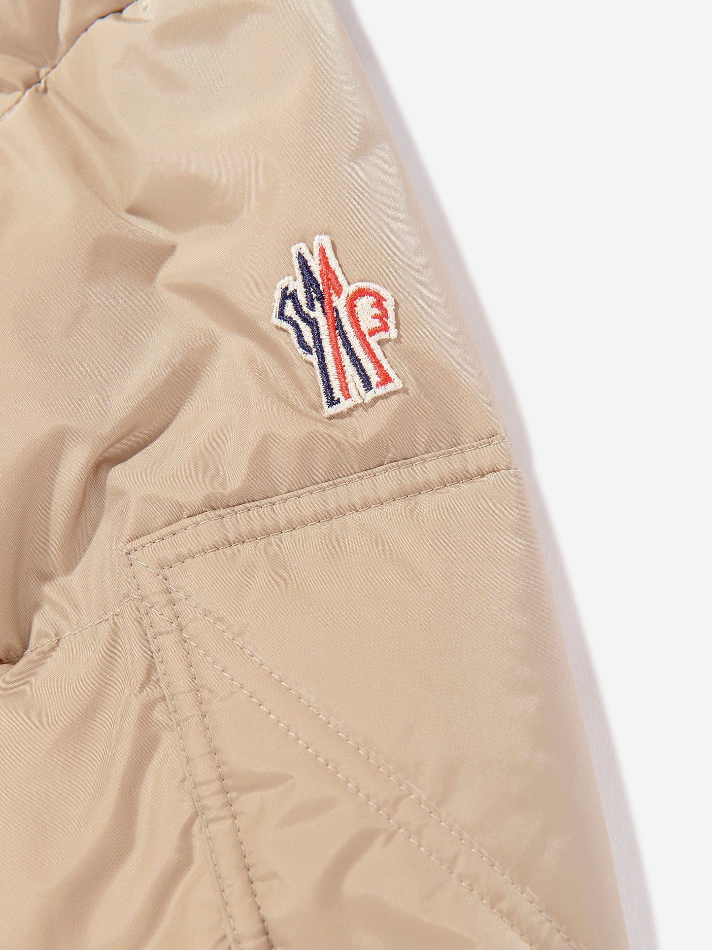 Moncler Enfant Kids Grenoble Kasanka Down Padded Jacket in Beige