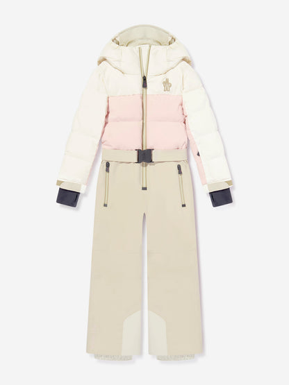 Moncler Enfant Girls Grenoble Down Padded Ski Suit in Pink