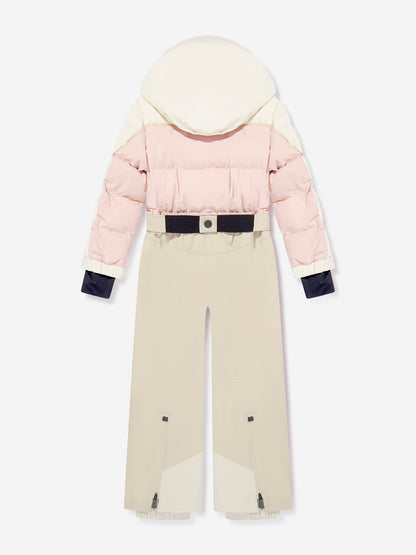 Moncler Enfant Girls Grenoble Down Padded Ski Suit in Pink