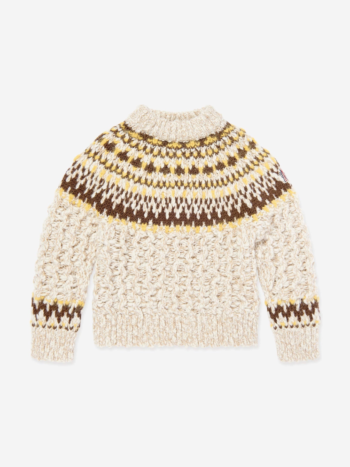 Moncler Enfant Kids Logo Sweater in Beige
