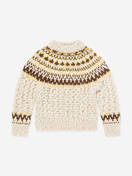 Moncler Enfant Kids Logo Sweater in Beige