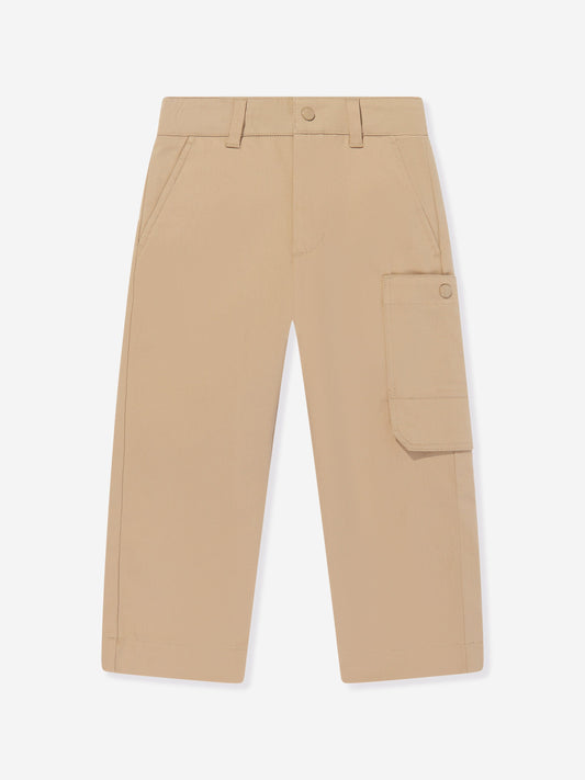 Moncler Enfant Boys Cargo Trousers in Beige