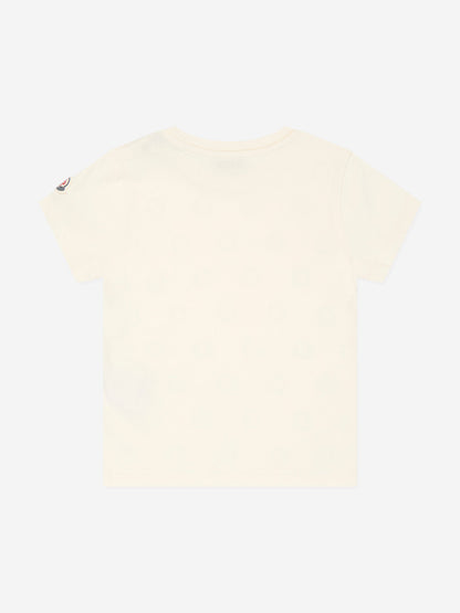 Moncler Enfant Girls Logo T-Shirt in Ivory