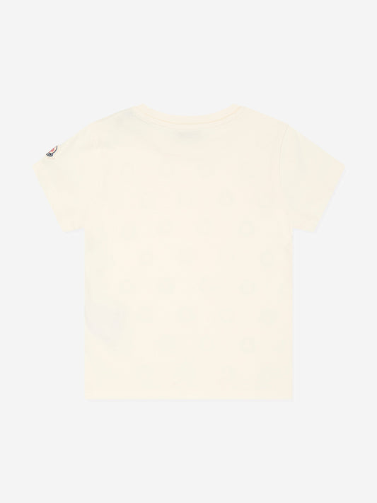 Moncler Enfant Girls Logo T-Shirt in Ivory