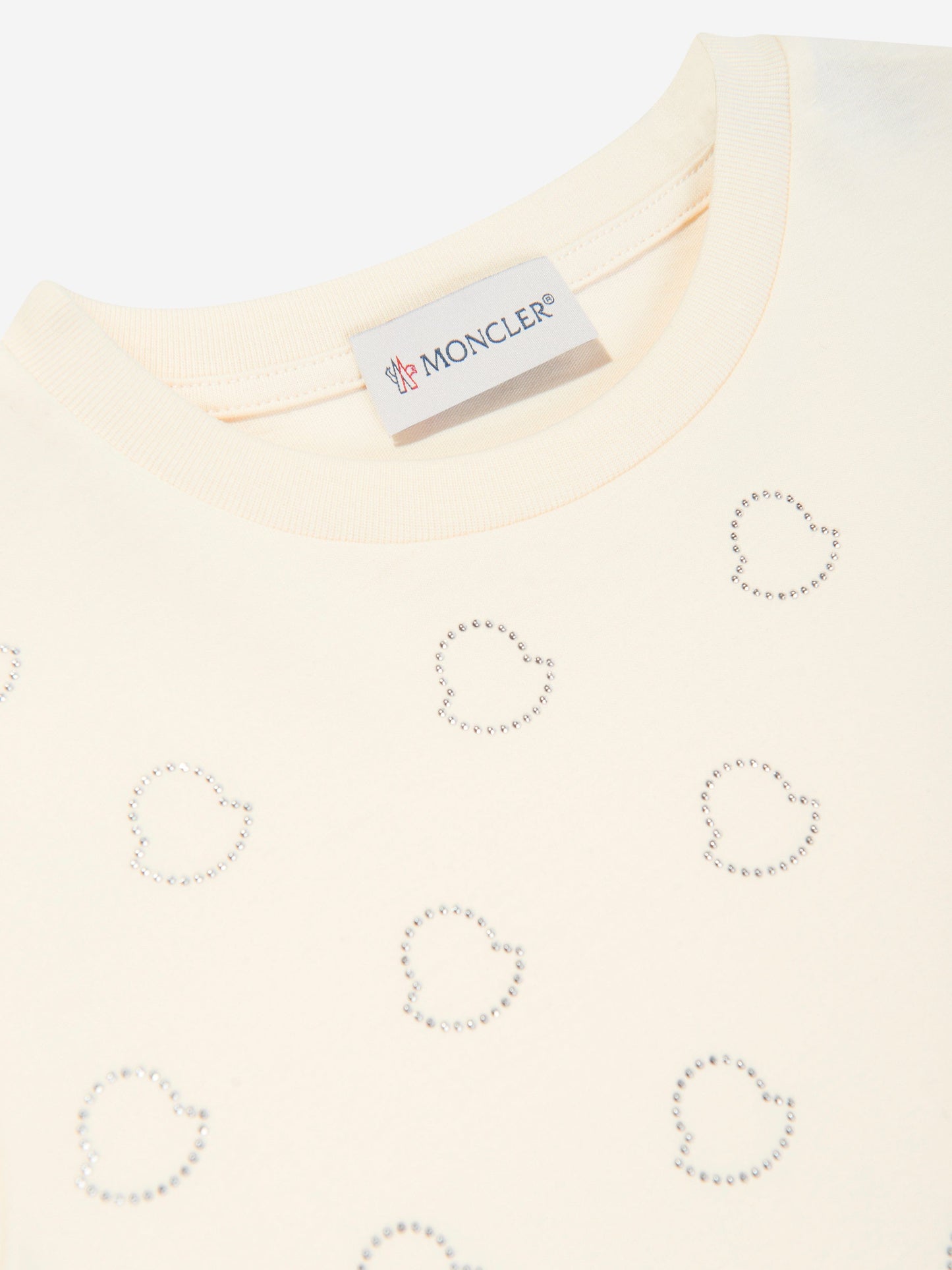 Moncler Enfant Girls Logo T-Shirt in Ivory
