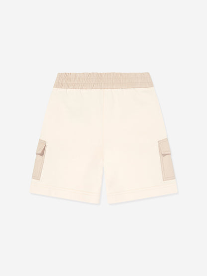 Moncler Enfant Girls Pocket Sweat Shorts in Ivory