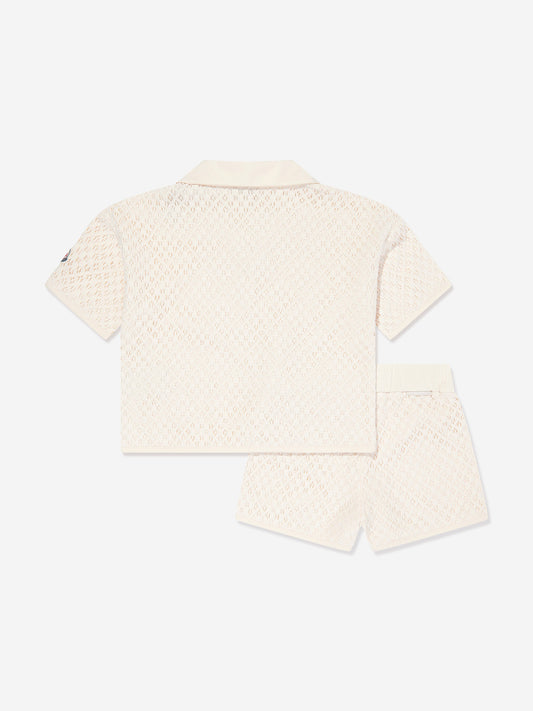 Moncler Enfant Girls Short Set in Ivory