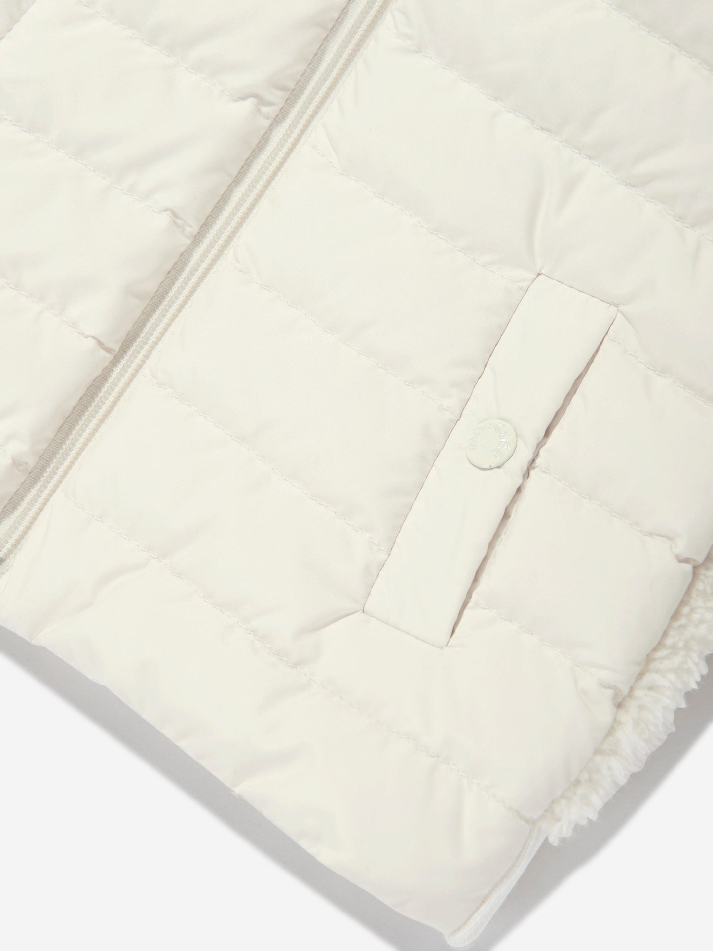 Moncler Enfant Baby Girls Down Padded Zip Up Top in Ivory