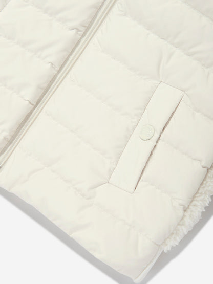 Moncler Enfant Baby Girls Down Padded Zip Up Top in Ivory