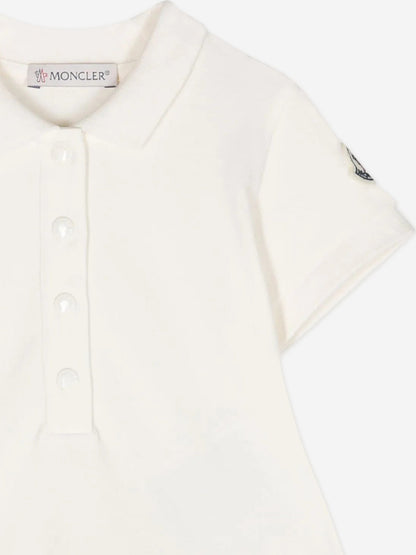 Moncler Enfant Baby Girls Polo Dress in Ivory