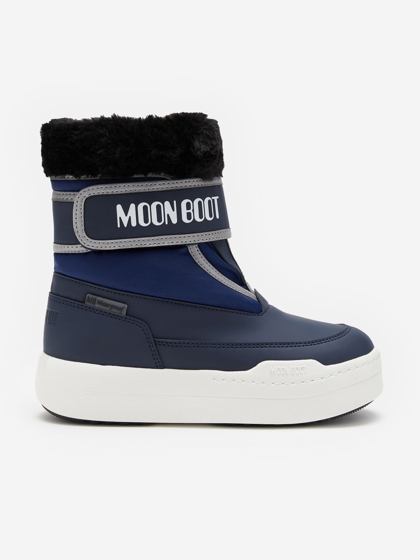 Moon Boot Boys JR Park Strap Boots in Navy