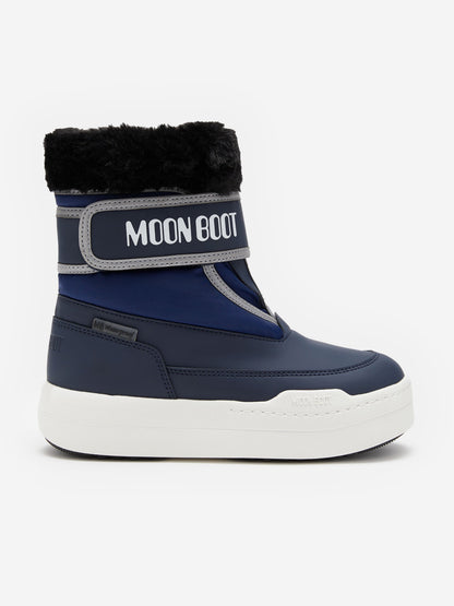 Moon Boot Boys JR Park Strap Boots in Navy