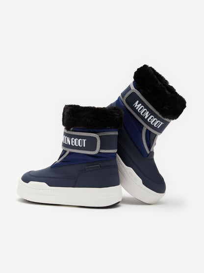 Moon Boot Boys JR Park Strap Boots in Navy