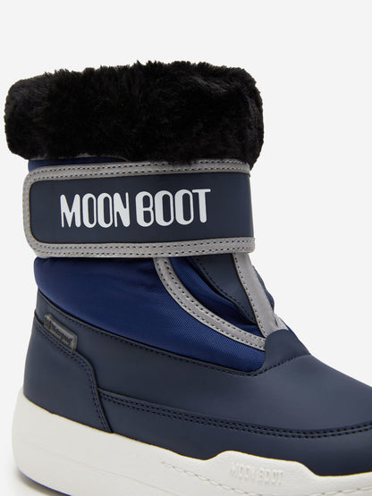Moon Boot Boys JR Park Strap Boots in Navy