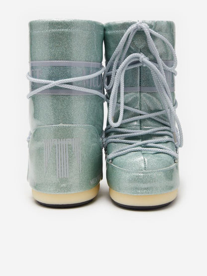 Moon Boot Boys Icon JR Glitter Boots in Blue