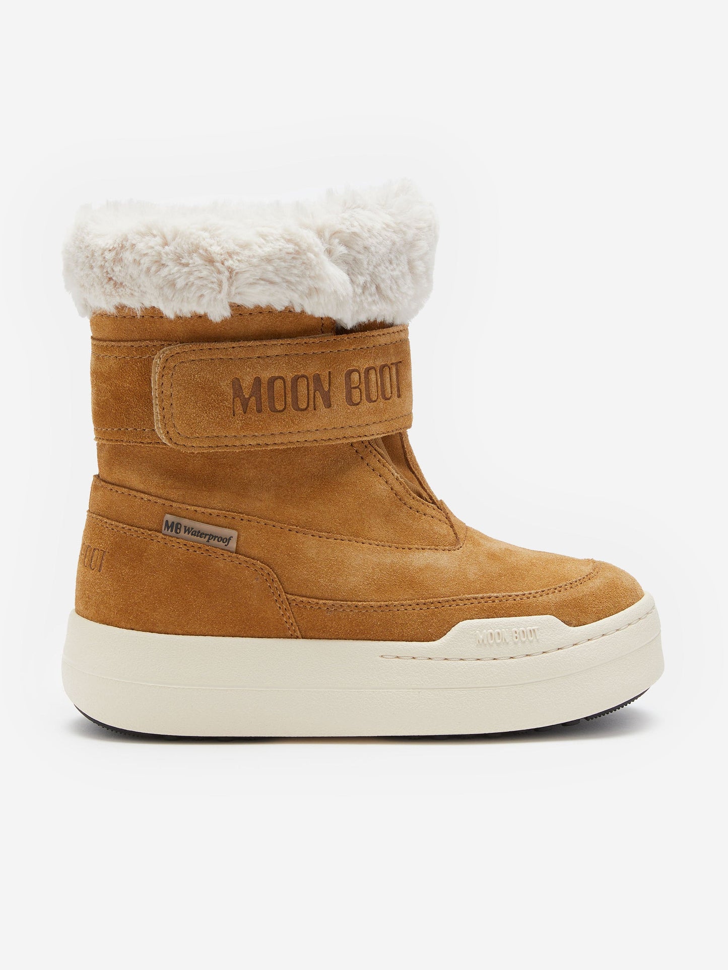 Moon Boot Kids JR Strap Suede Boots in Brown