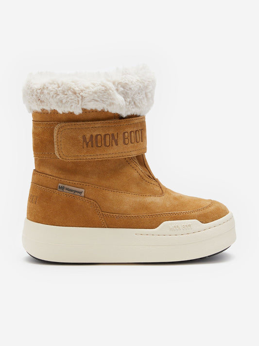Moon Boot Kids JR Strap Suede Boots in Brown