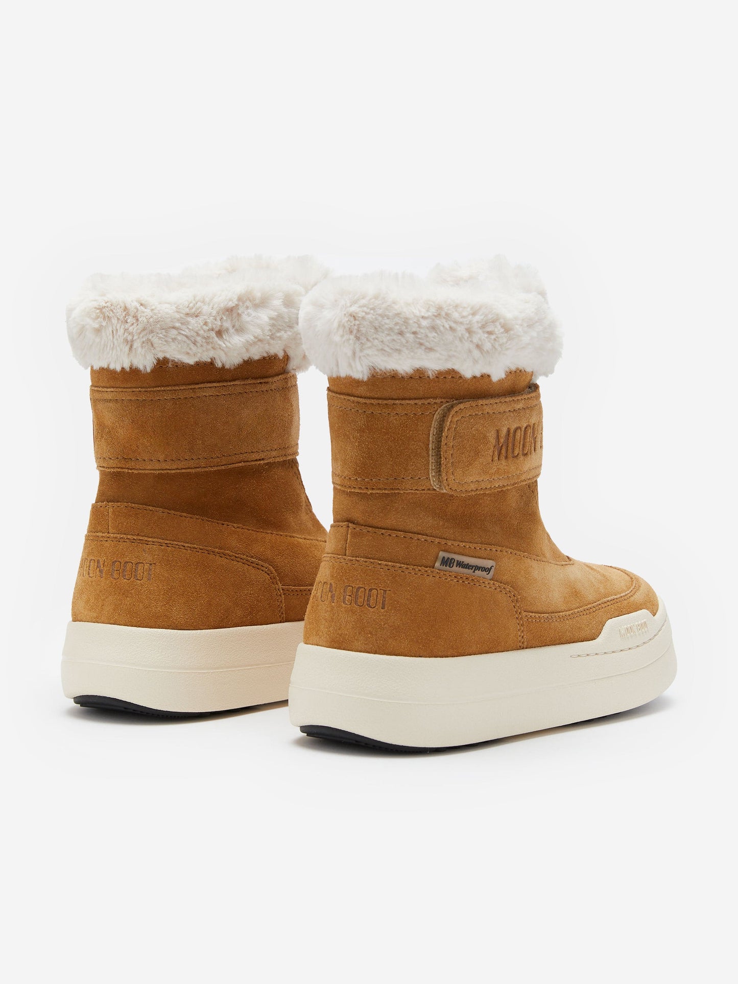 Moon Boot Kids JR Strap Suede Boots in Brown