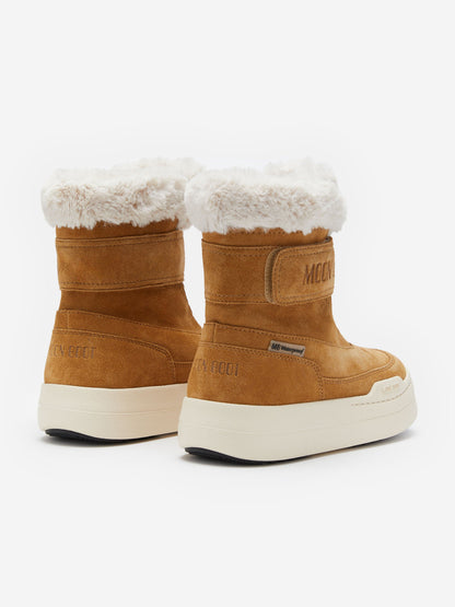 Moon Boot Kids JR Strap Suede Boots in Brown