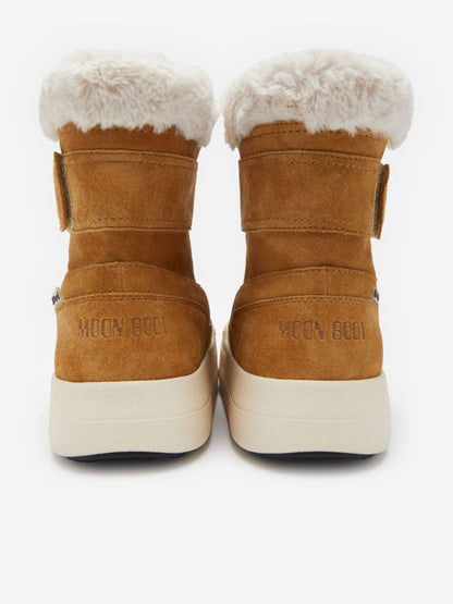 Moon Boot Kids JR Strap Suede Boots in Brown