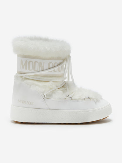 Moon Boot Girls Ltrack Faux Fur Boots in White