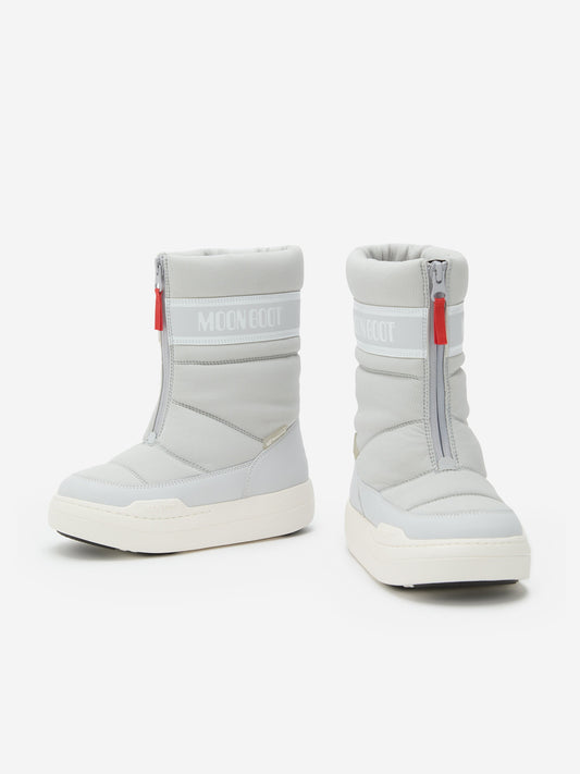 Moon Boot Kids JR Park Zip High WP Boots in Grey