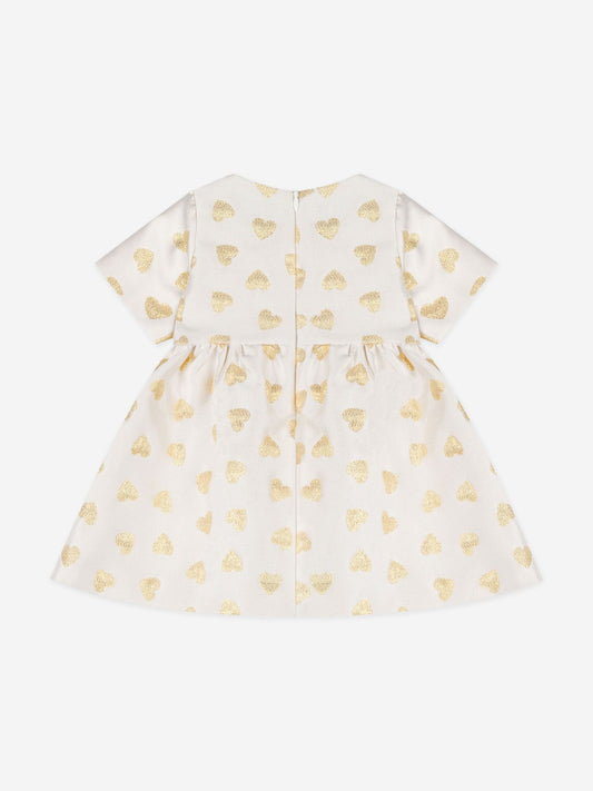 Moschino Baby Girls Hearts Dress in Ivory