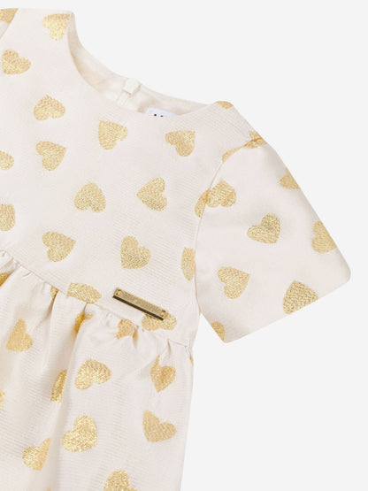 Moschino Baby Girls Hearts Dress in Ivory
