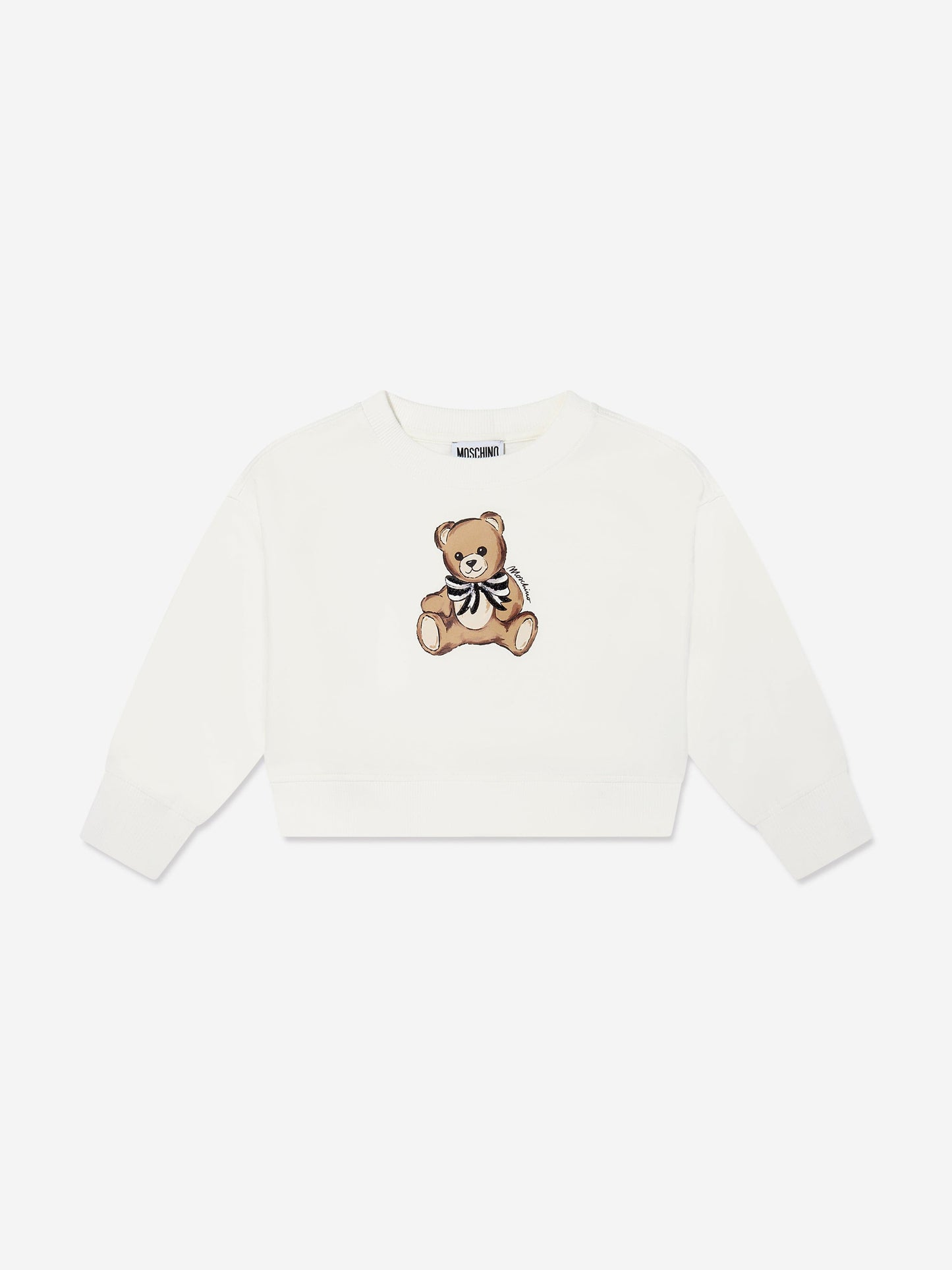 Moschino Girls Teddy Bear Sweatshirt in Ivory