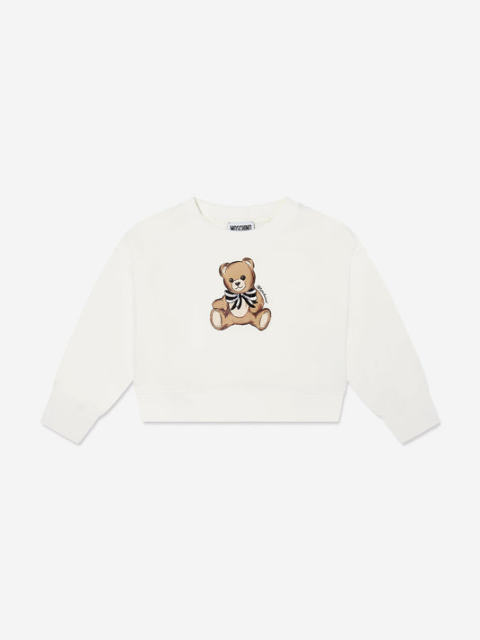 Moschino Girls Teddy Bear Sweatshirt in Ivory