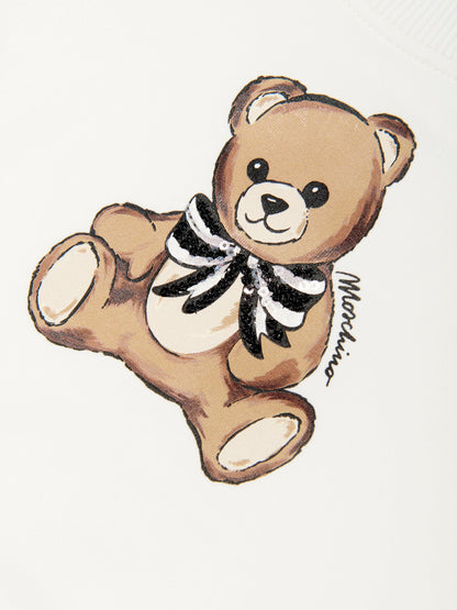 Moschino Girls Teddy Bear Sweatshirt in Ivory