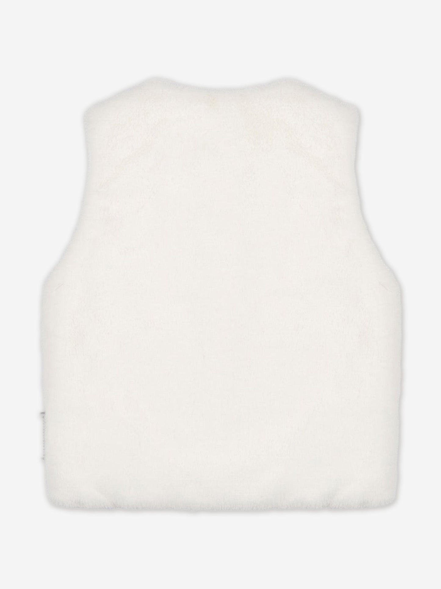 Moschino Girls Teddy Fleece Gilet in Ivory