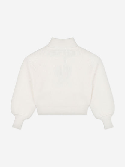 Moschino Girls Bear Logo Jumper in Ivory