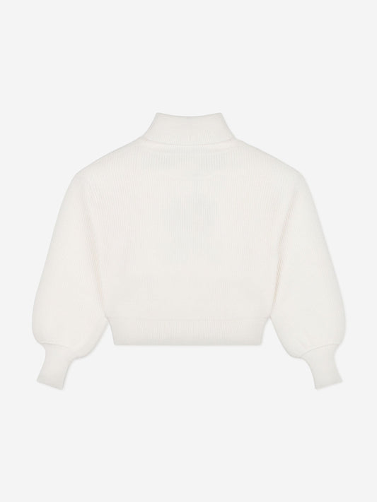 Moschino Girls Bear Logo Jumper in Ivory