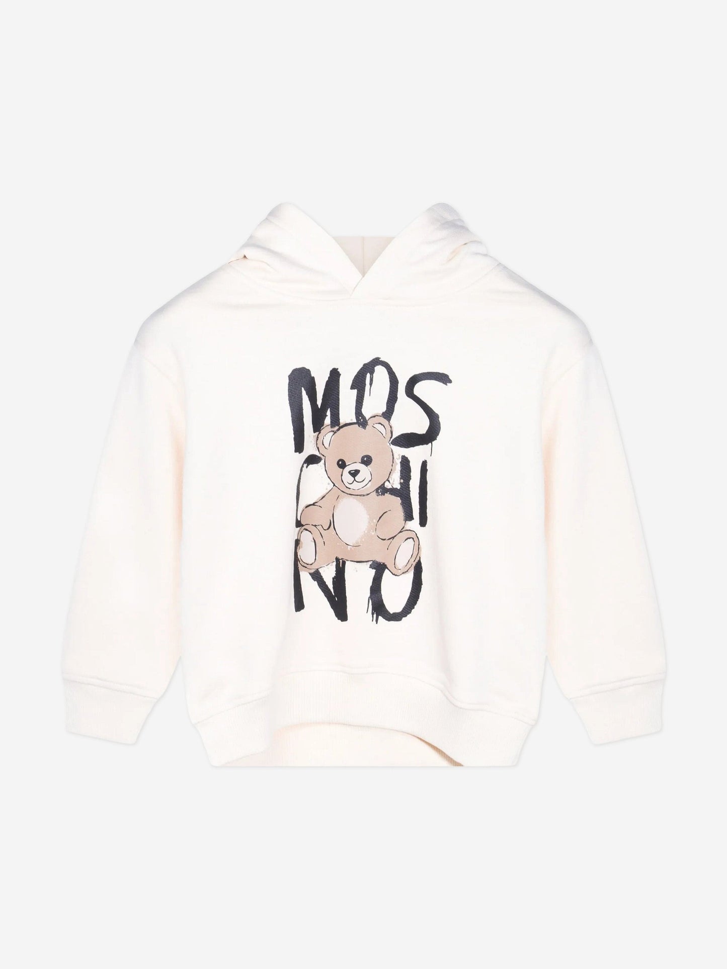 Moschino Kids Teddy Bear Logo Hoodie in Ivory