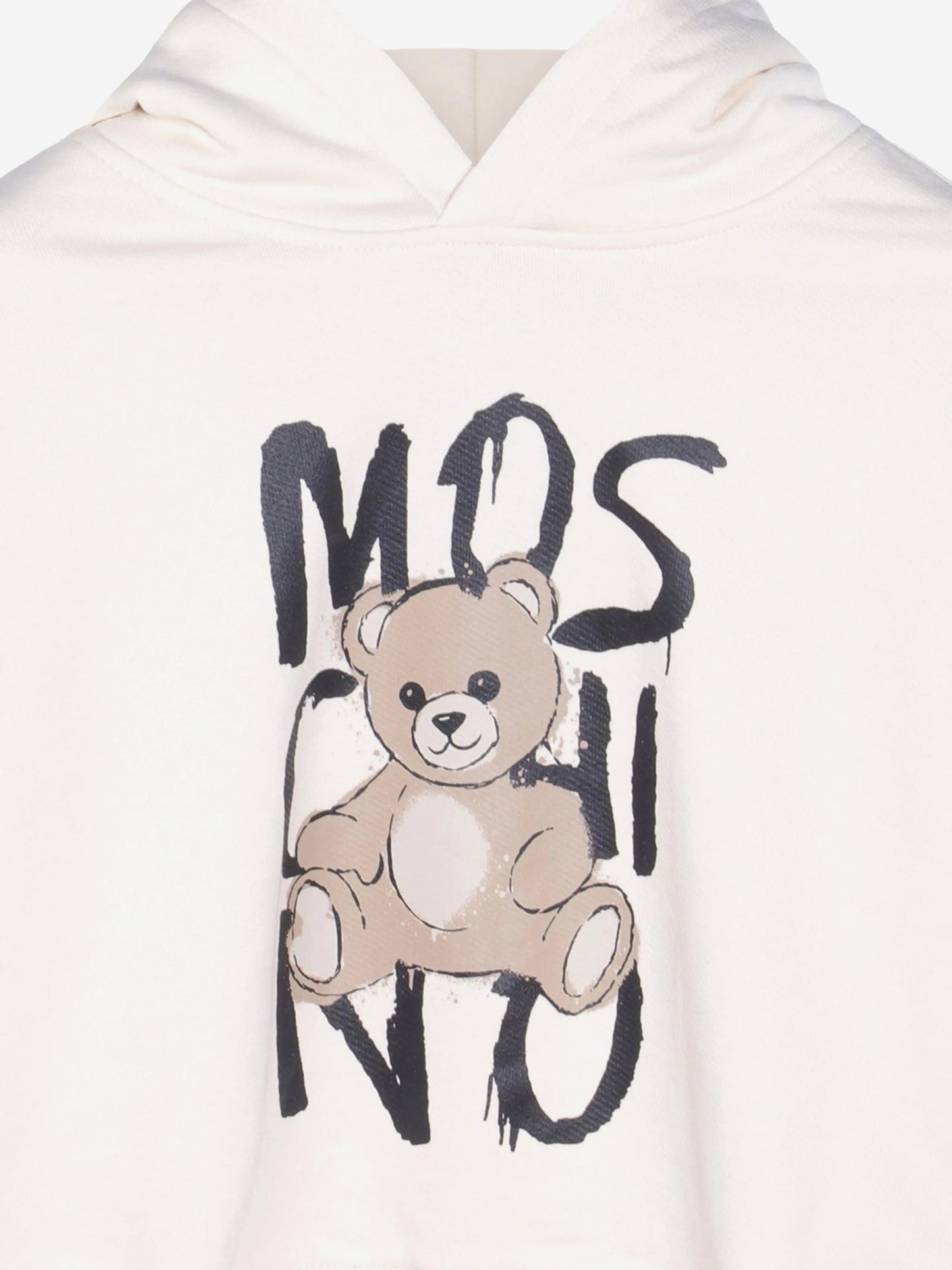 Moschino Kids Teddy Bear Logo Hoodie in Ivory