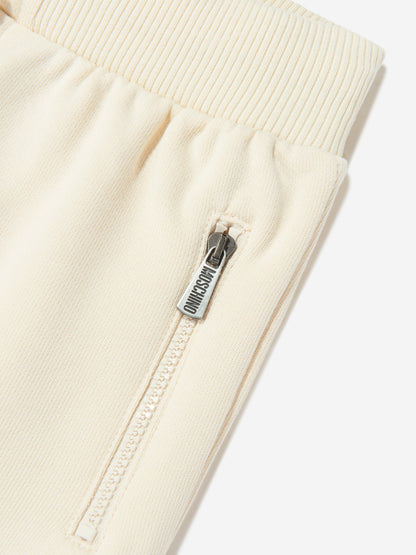 Moschino Kids Teddy Bear Logo Joggers in Ivory