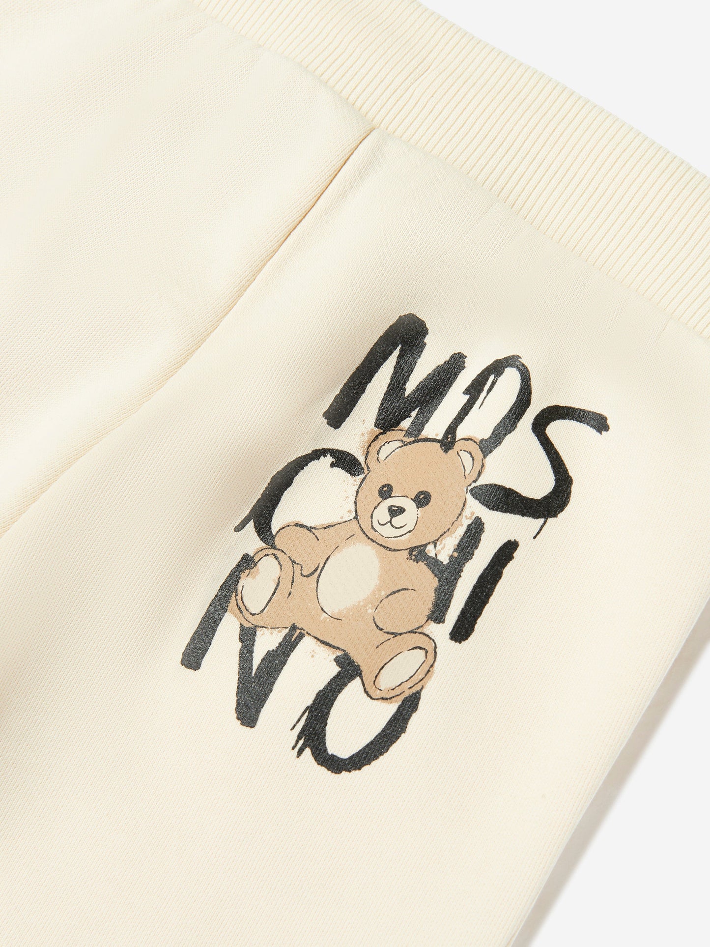 Moschino Kids Teddy Bear Logo Joggers in Ivory