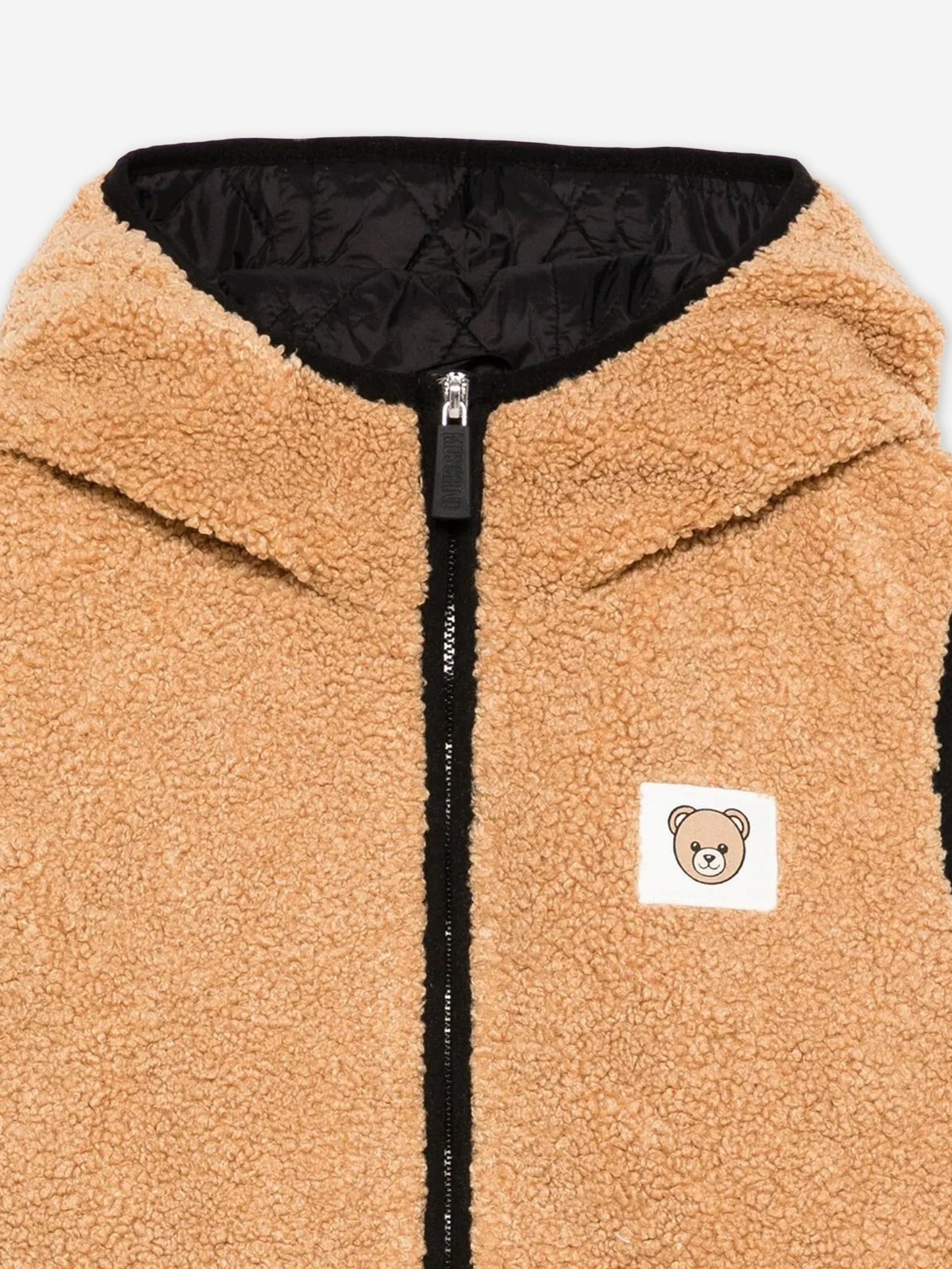 Moschino Kids Teddy Fleece Gilet in Brown