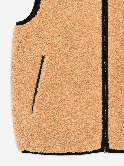 Moschino Kids Teddy Fleece Gilet in Brown