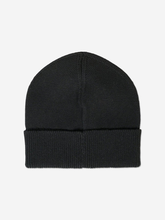 Moschino Kids Logo Beanie Hat in Black