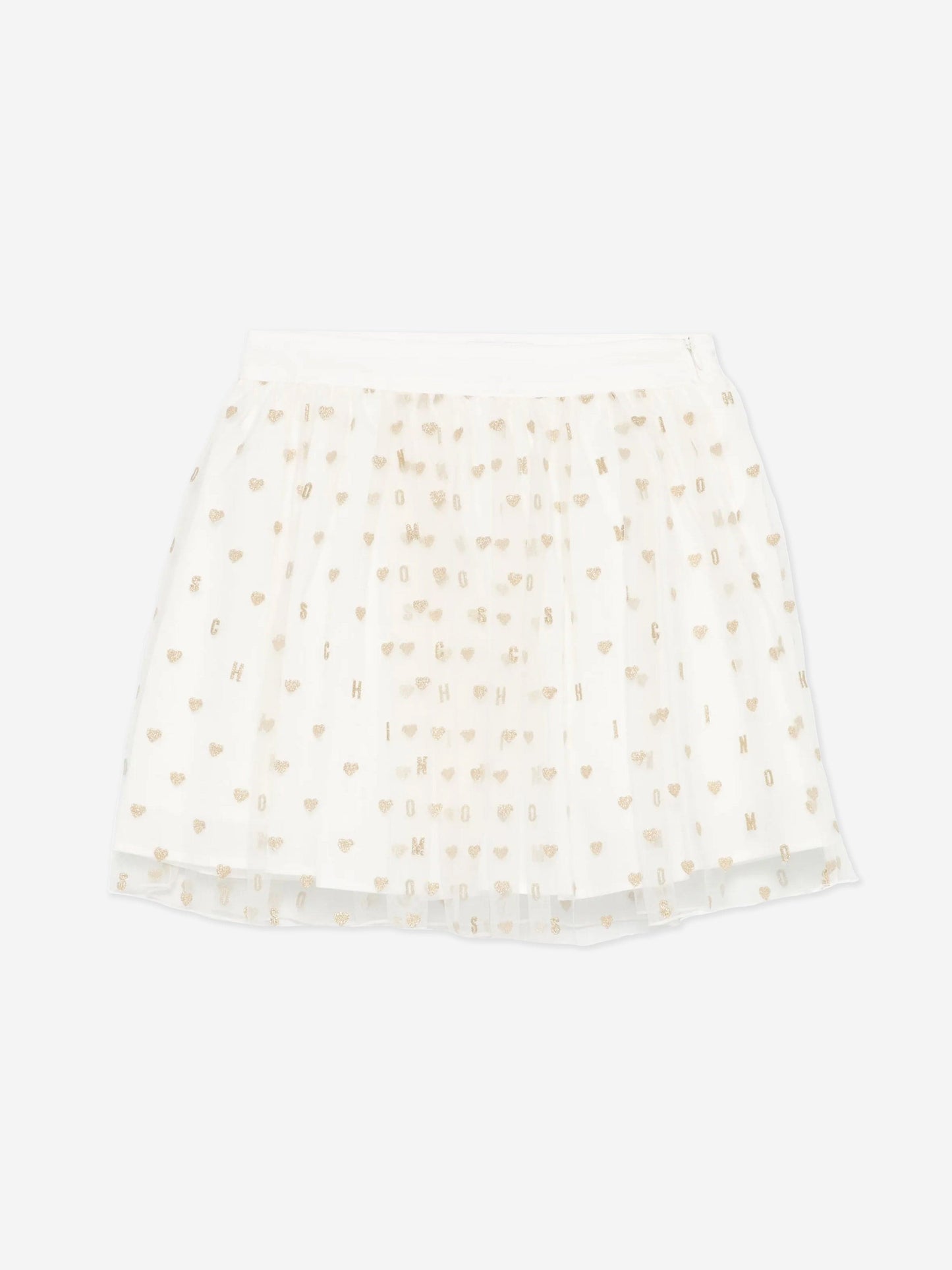 Moschino Girls Hearts Skirt in Ivory