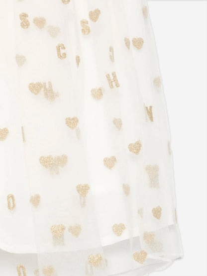 Moschino Girls Hearts Skirt in Ivory